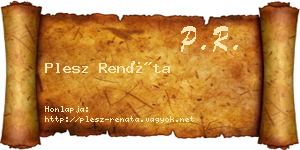 Plesz Renáta névjegykártya